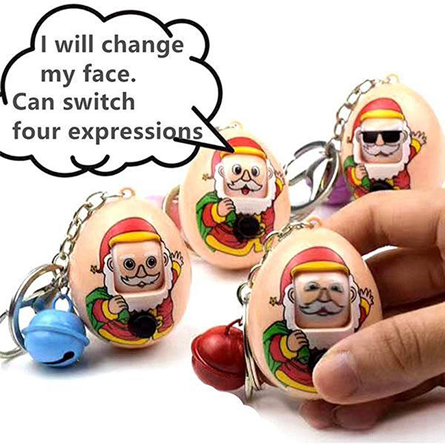 Santa Claus Expression Egg KeyChain